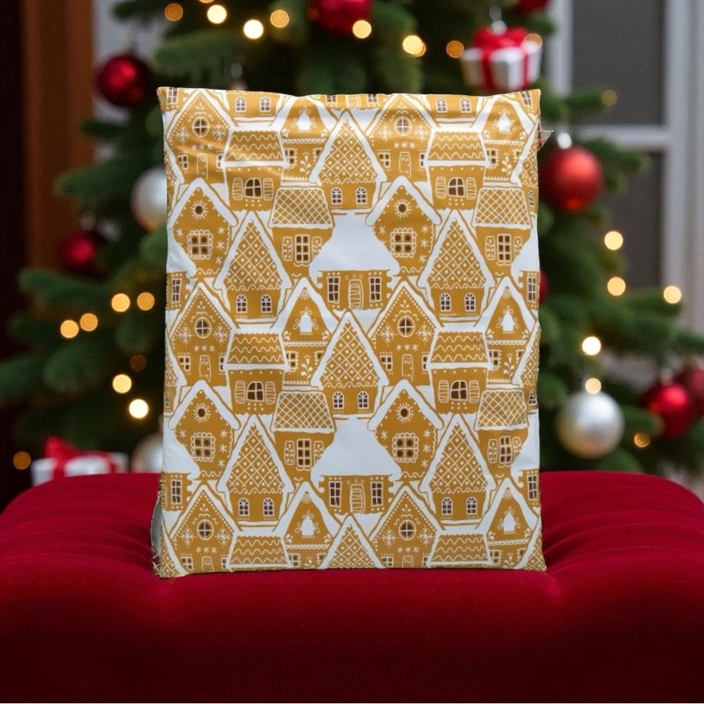 Christmas Gingerbread House Poly Mailers 19x24 Pack of 10